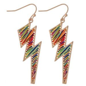 Thread Wrapped Lightning Bolt Earrings